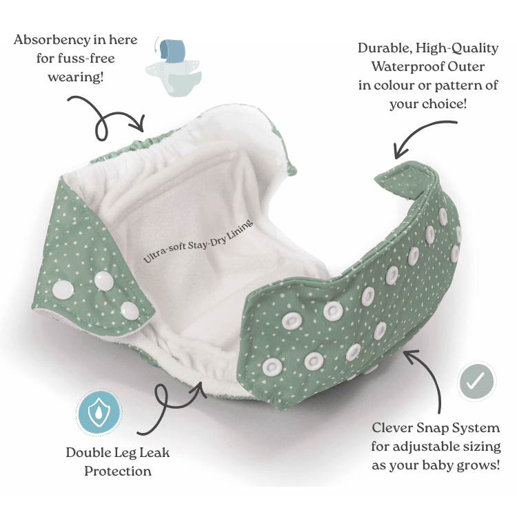 One Size All - In - One Reusable Cloth Nappy - Rainbow Oatmeal - Baby&More