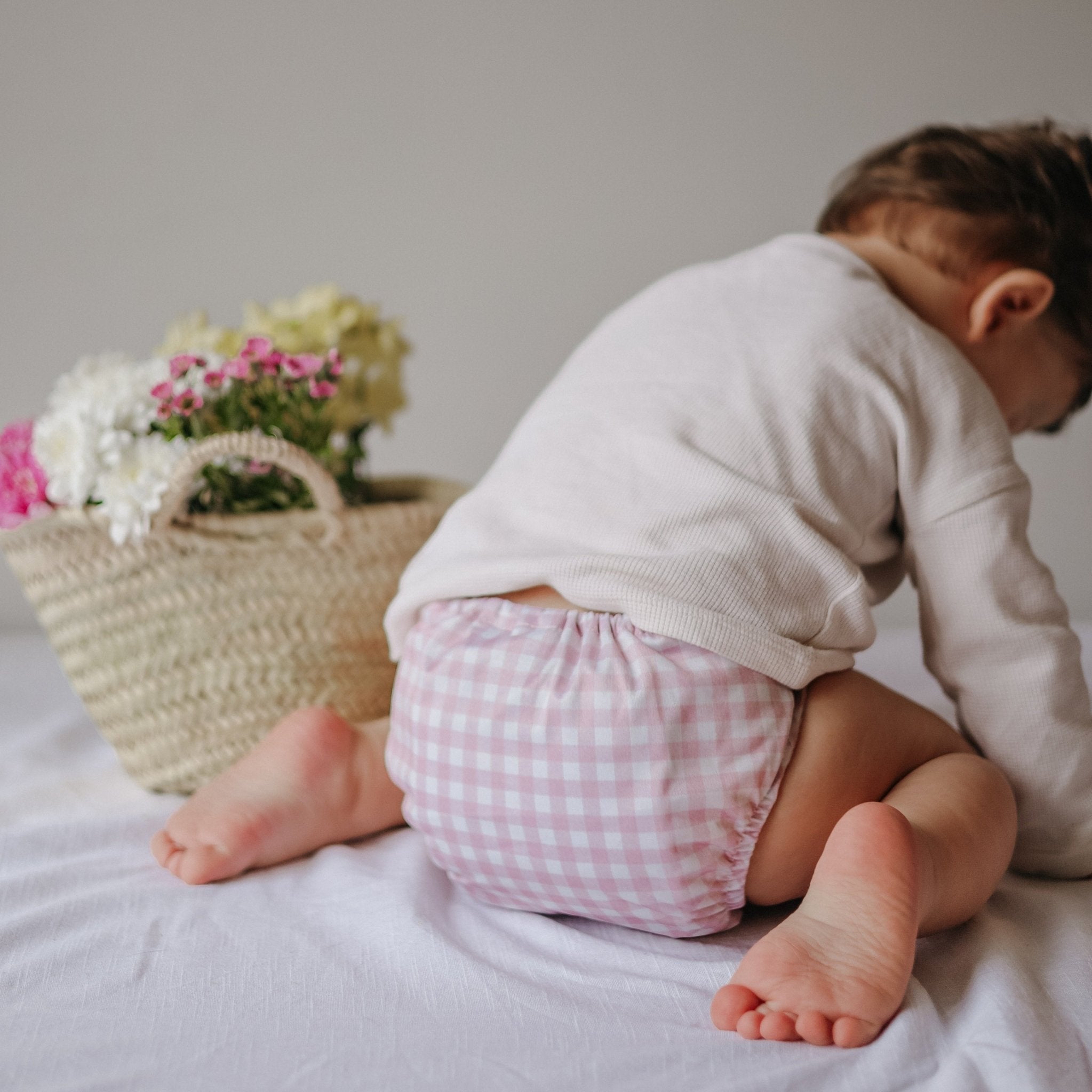 One Size All - In - One Reusable Cloth Nappy - Rose Gingham - Baby&More