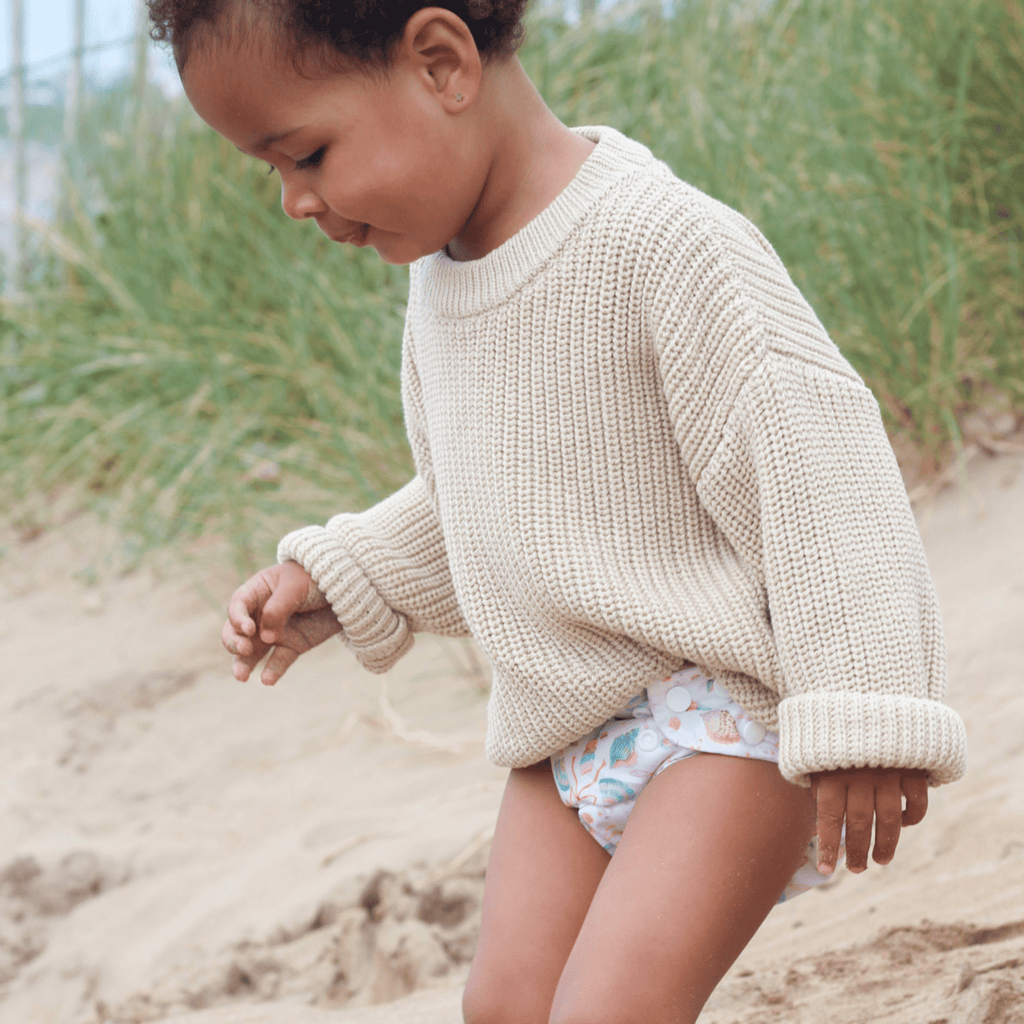 One Size Baby to Toddler Reusable Swim Nappies - Seashell Belle - Baby&More
