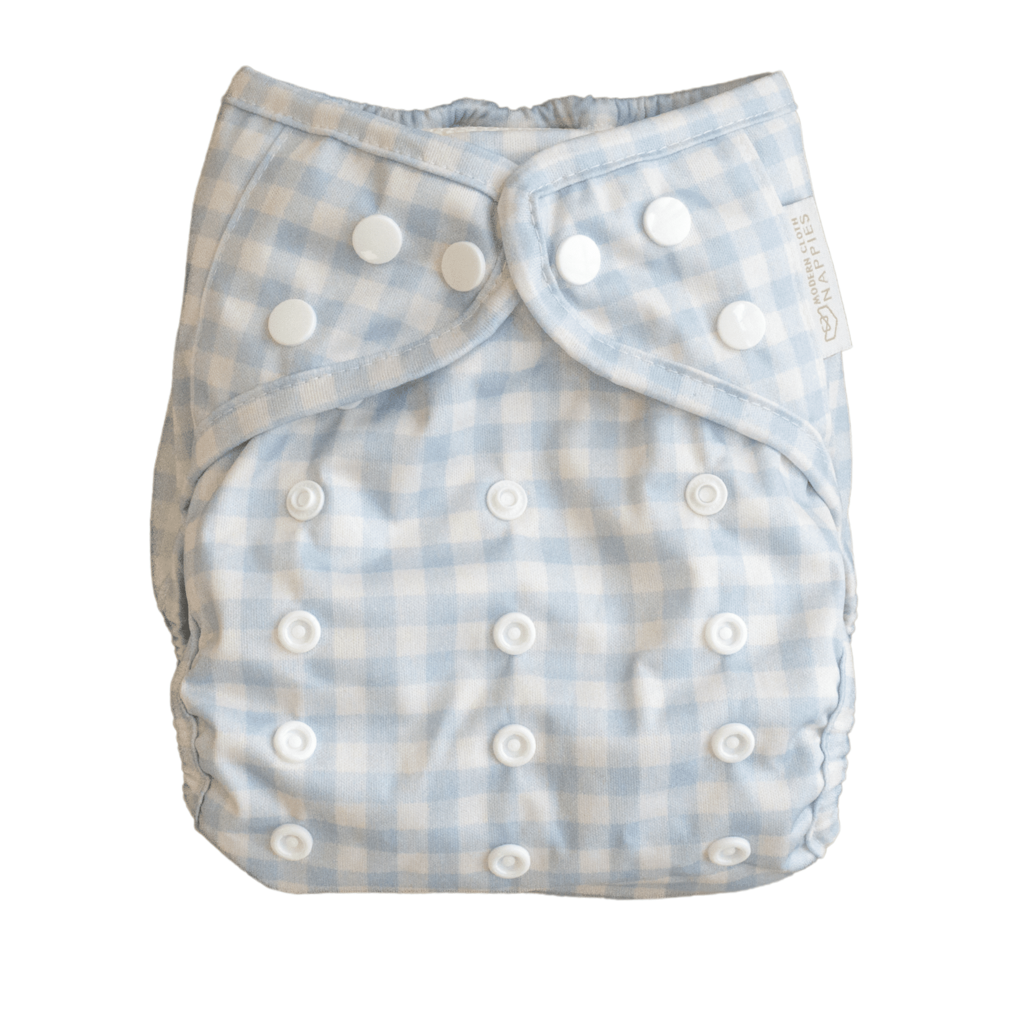One Size Reusable Cloth Nappy Wrap - Blue Gingham - Baby&More