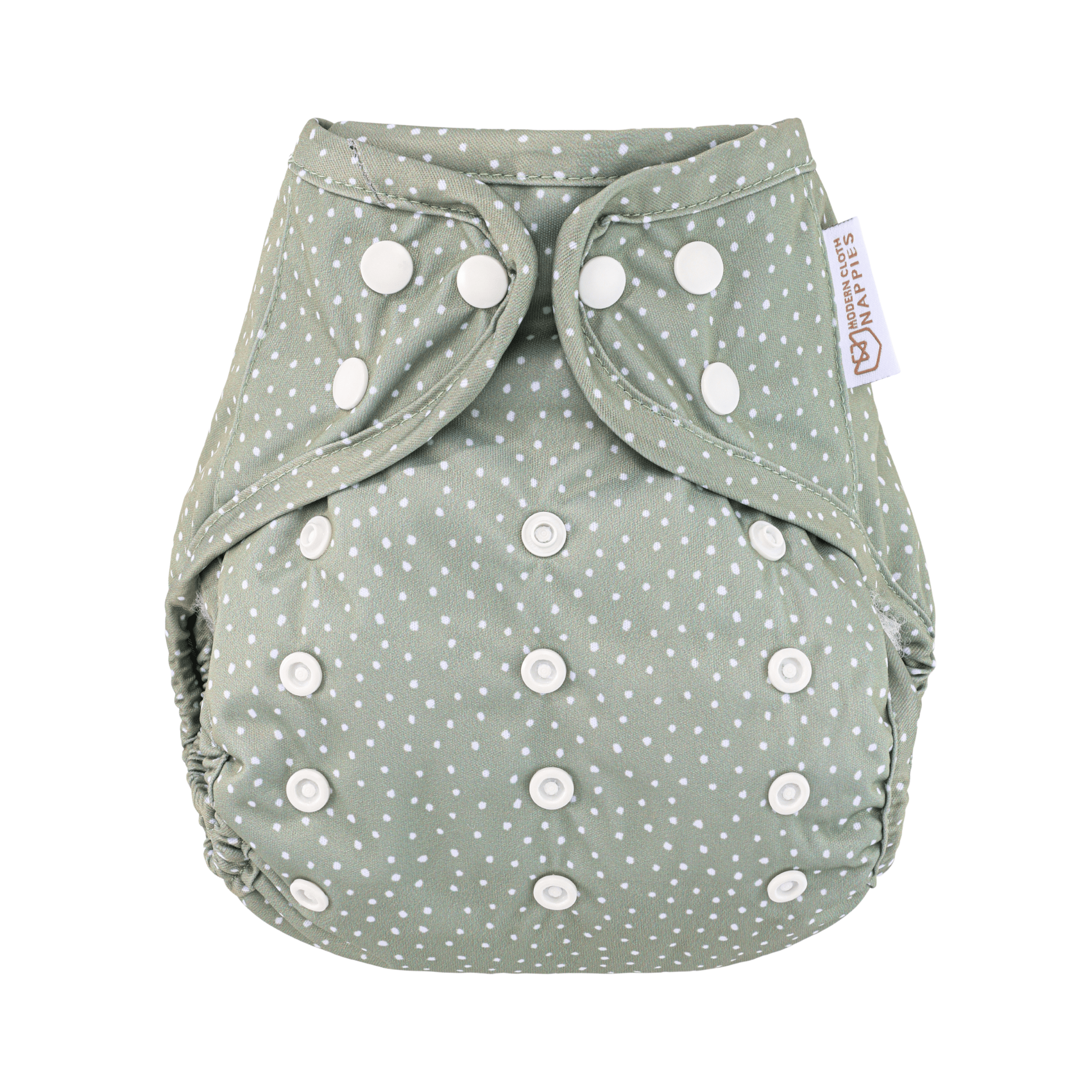 One Size Reusable Cloth Nappy Wrap - Dottie Sage - Baby&More