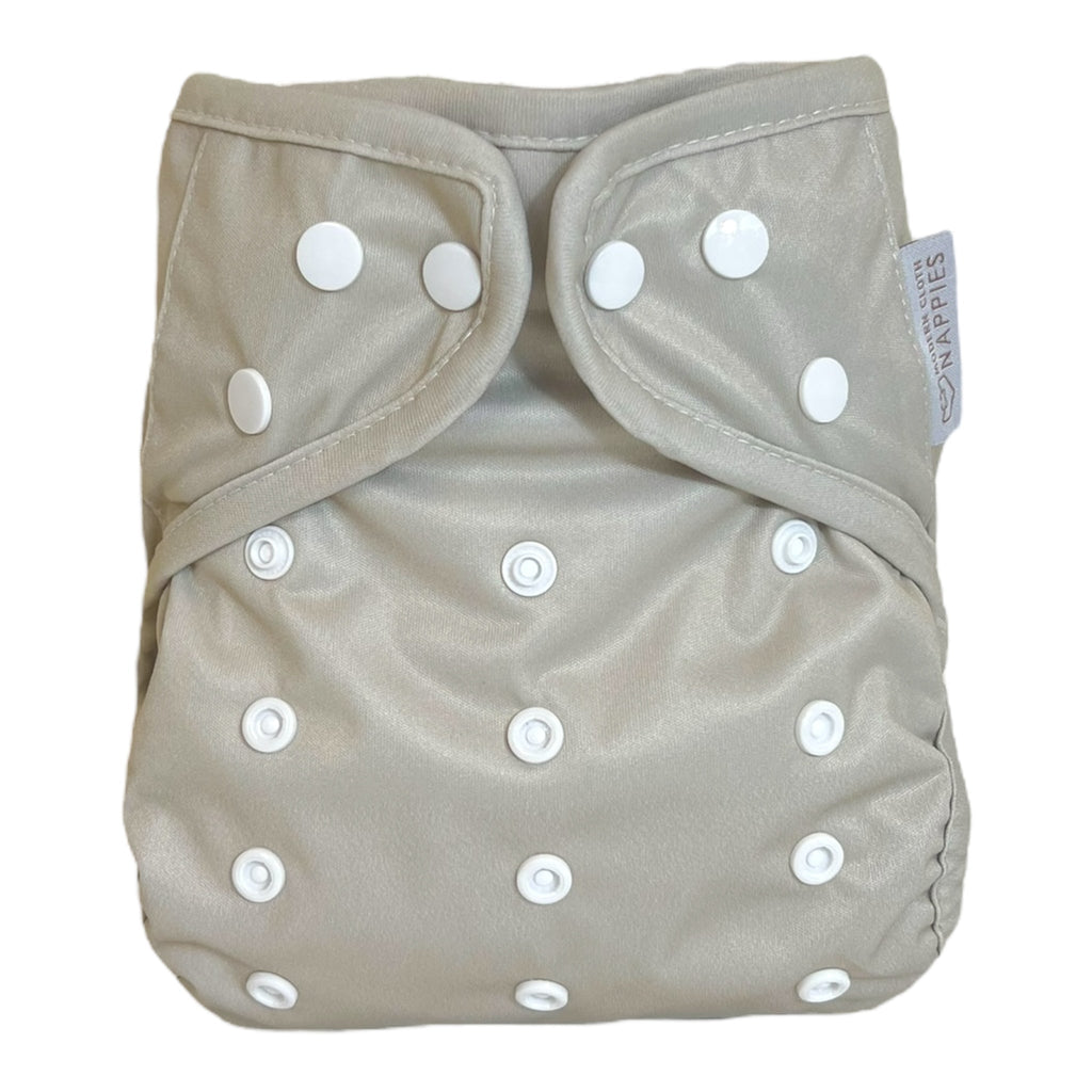One Size Reusable Cloth Nappy Wrap - Grey Mist - Baby&More