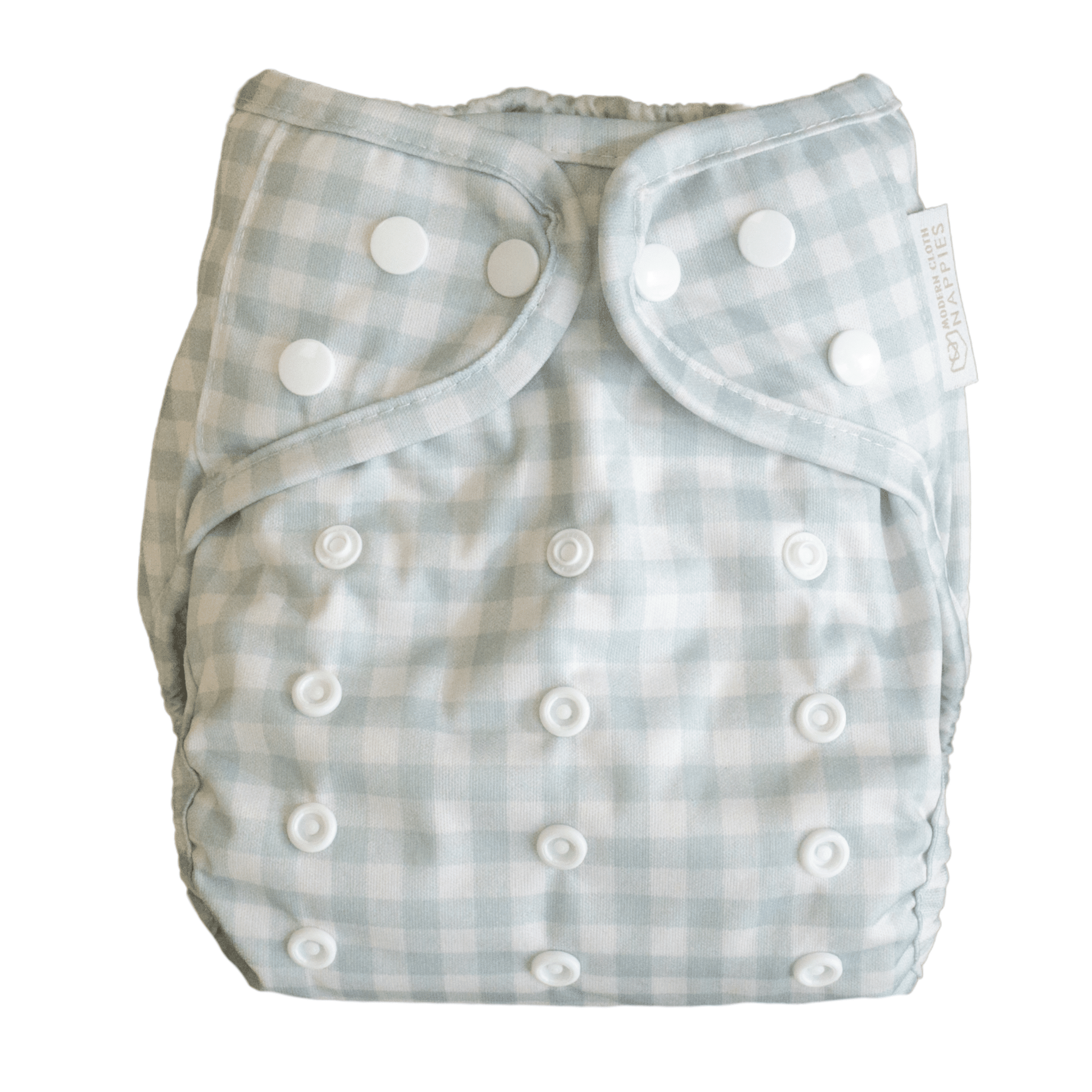 One Size Reusable Cloth Nappy Wrap - Sage Gingham - Baby&More