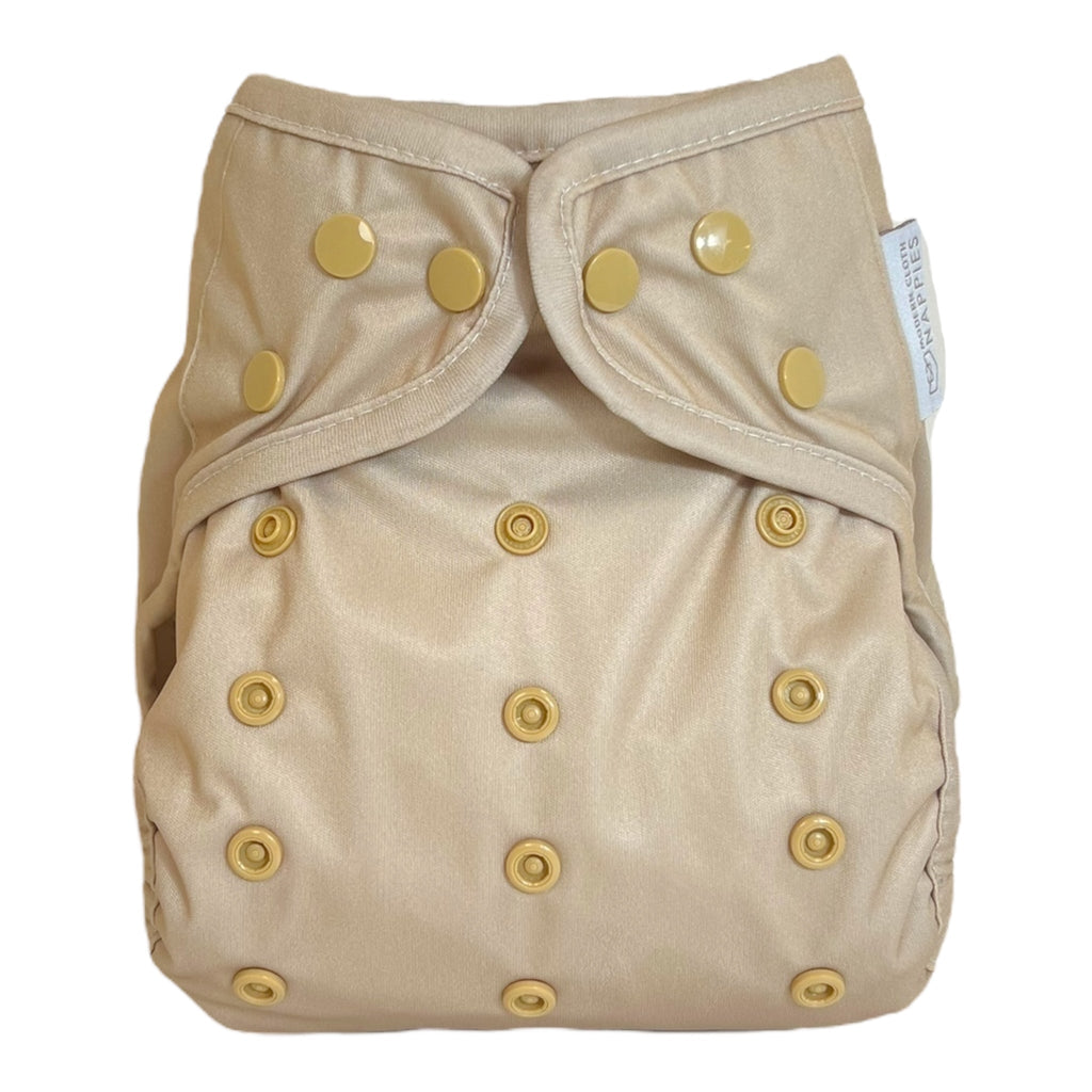 One Size Reusable Cloth Nappy Wrap - Soft Sand - Baby&More