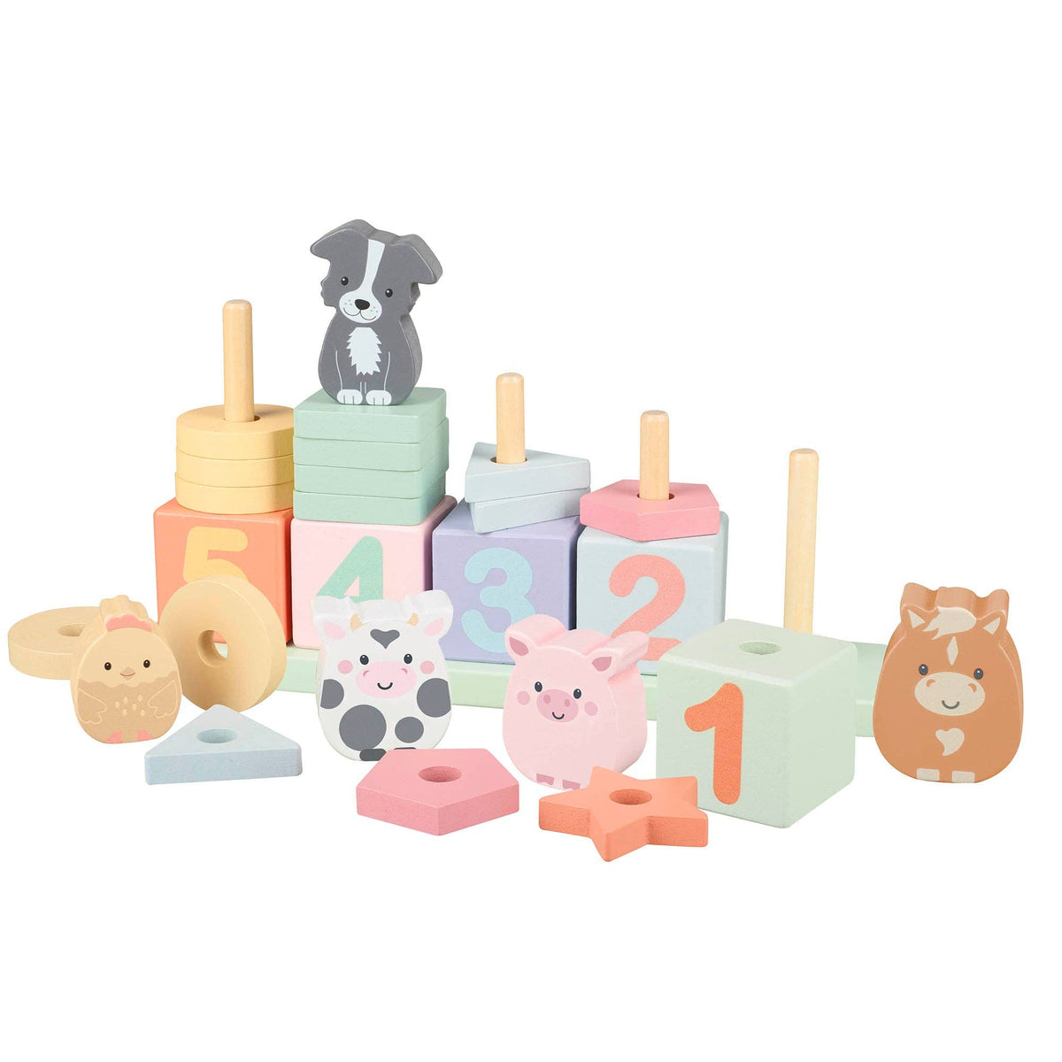 Orange Tree Toys - Farmyard Wooden Animal Counting Game - Baby&More
