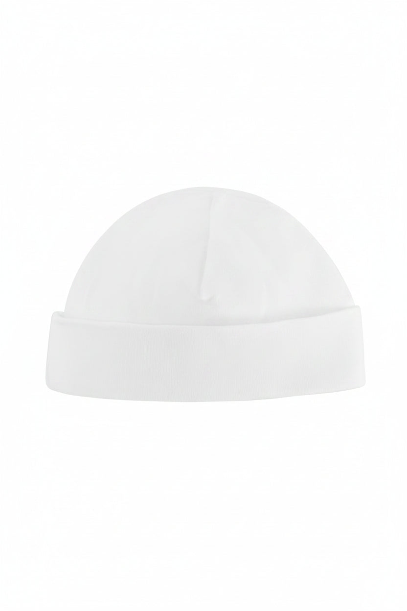 PrimaCotton Organic Cotton Baby Hat - White