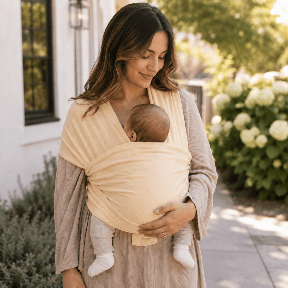 Organic Baby Wrap Carrier - Cream - Baby&More