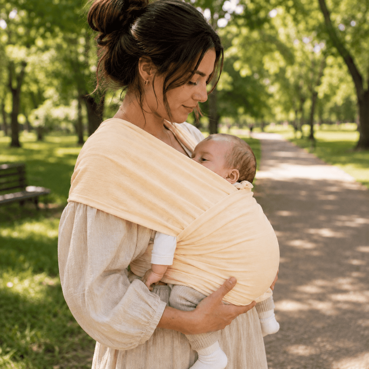 Organic Baby Wrap Carrier - Cream - Baby&More