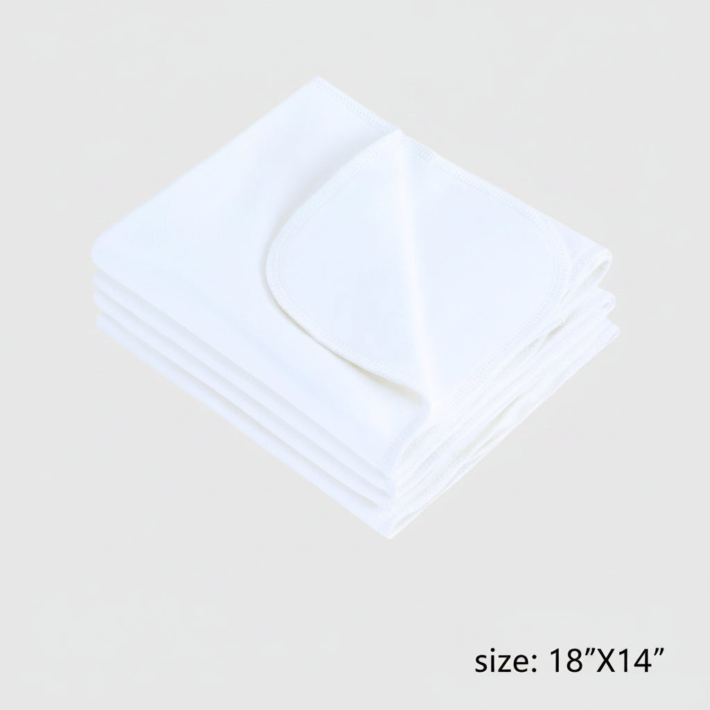 PrimaCotton - White Organic Burp Cloths - Pack of 4