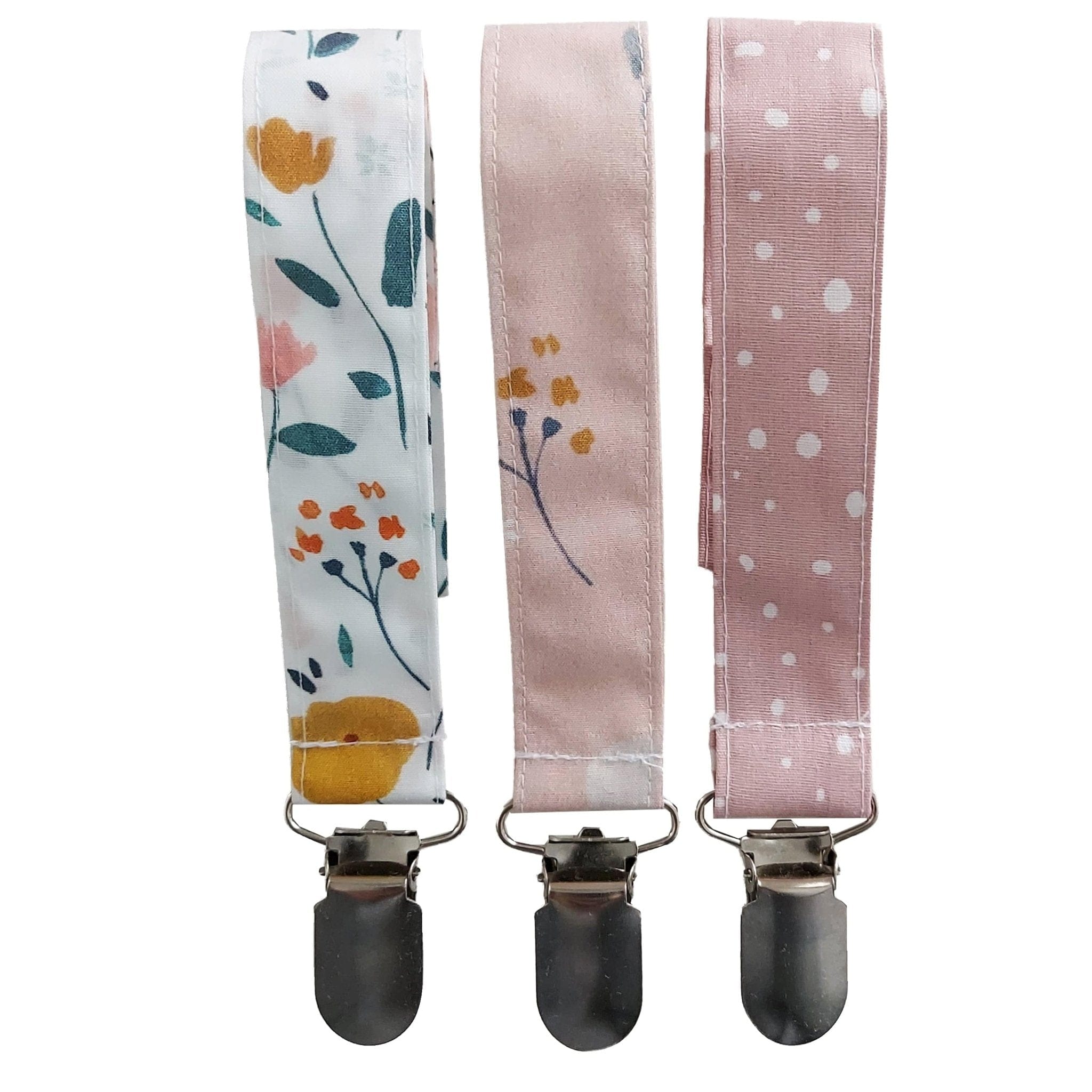 Original Pacifier Clip Holder - 2 or 3 pk - Pink / Floral / Plain