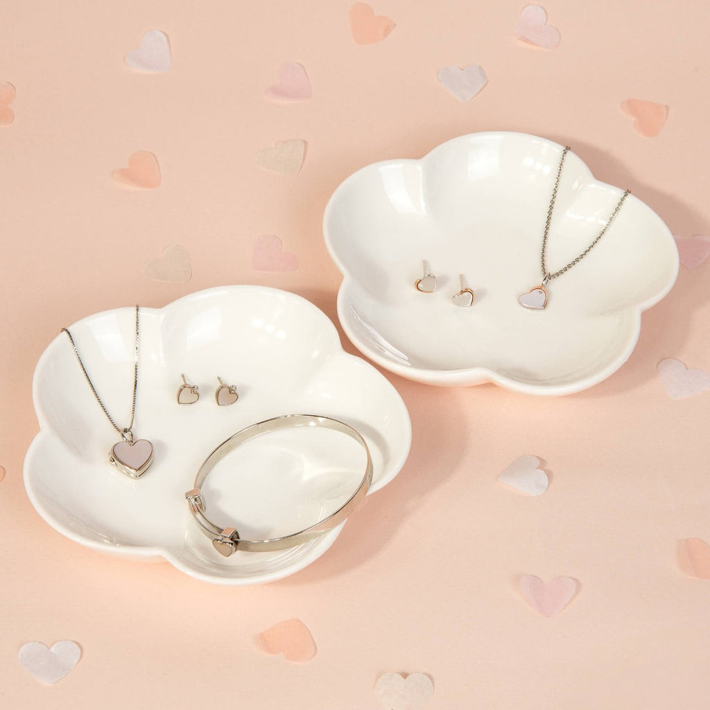 D For Diamond Rose Edge Heart Necklace with Diamond