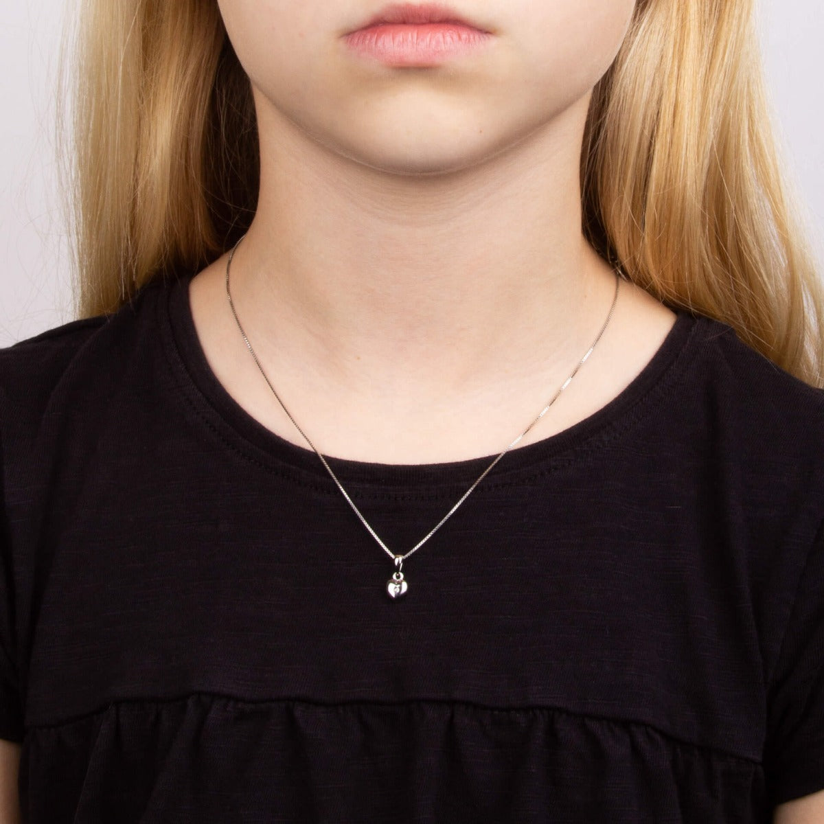 D For Diamond Silver Heart Pendant with Diamond