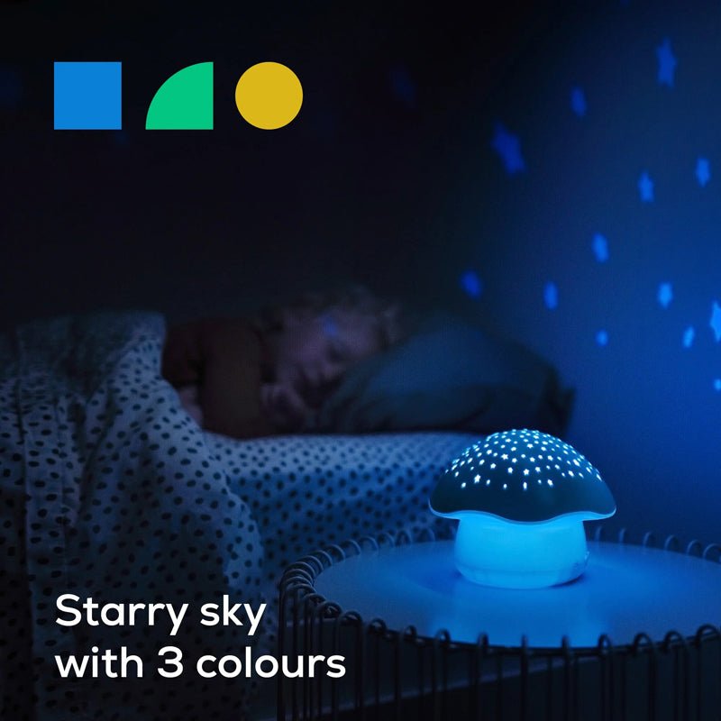 Pabobo by Angelcare Mushroom Musical Stars Projector - Blue - Baby&More
