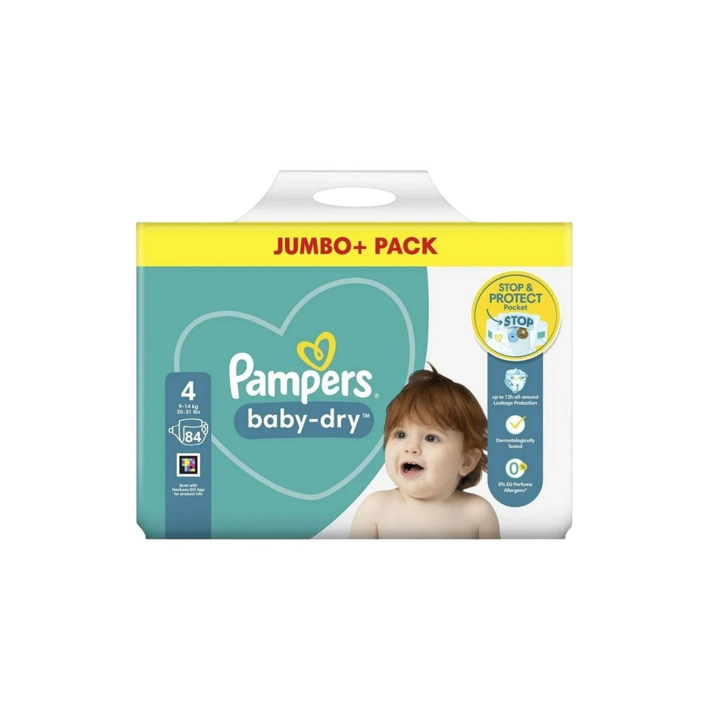 Pampers Baby Dry Size 4 Jumbo Pack - 84 nappies - Baby&More