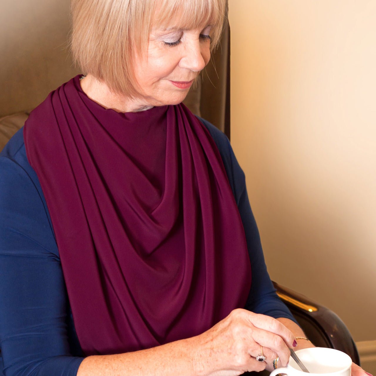 Pashmina Scarf Style Clothing Protector - Burgundy - Baby&More