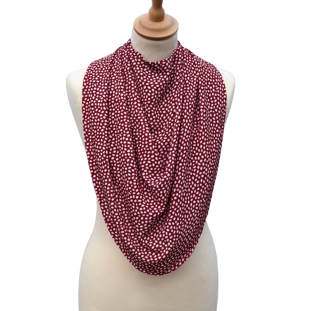 Pashmina Scarf Style Clothing Protector - Burgundy Dot - Baby&More