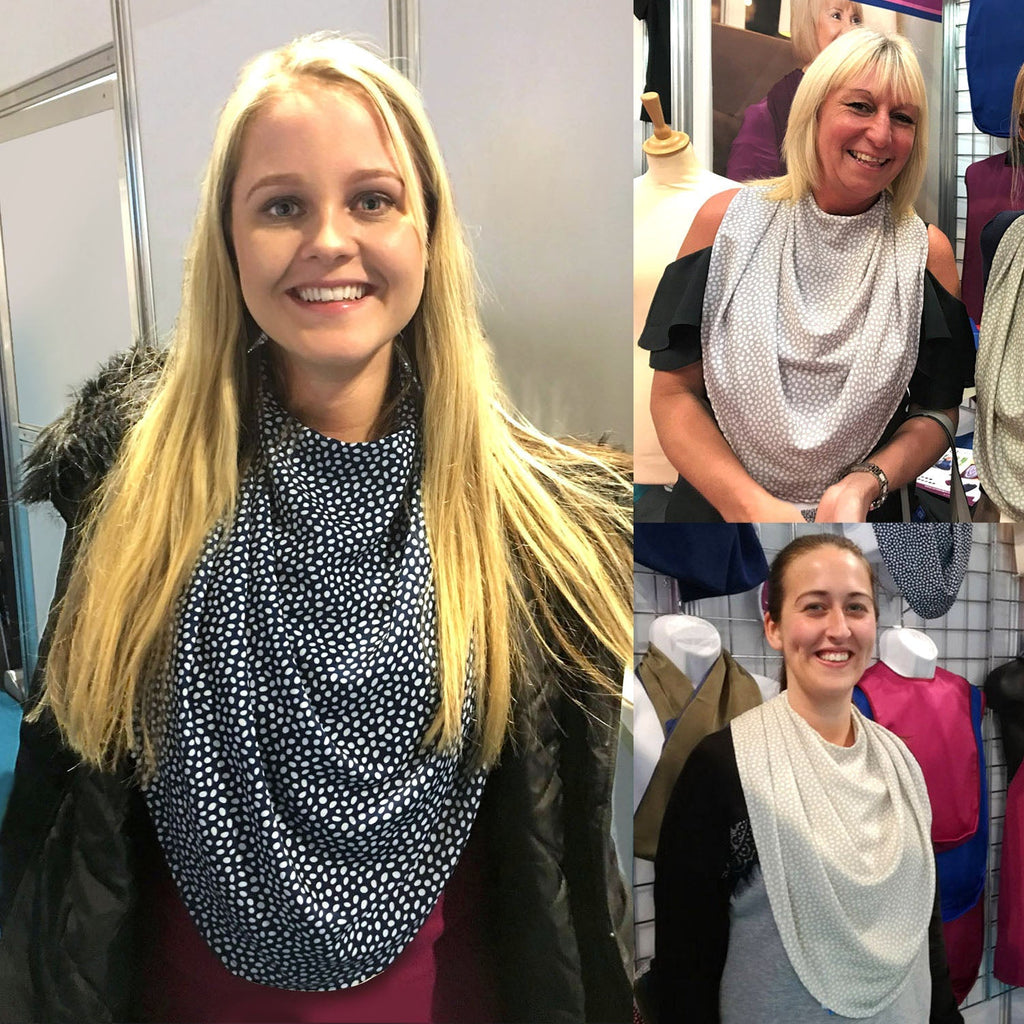 Pashmina Scarf Style Clothing Protector - Navy Dot - Baby&More