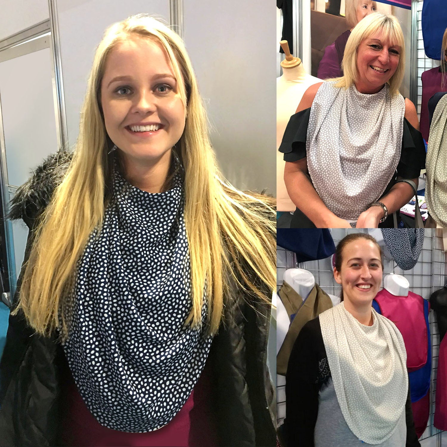 Pashmina Scarf Style Clothing Protector - Navy Dot - Baby&More