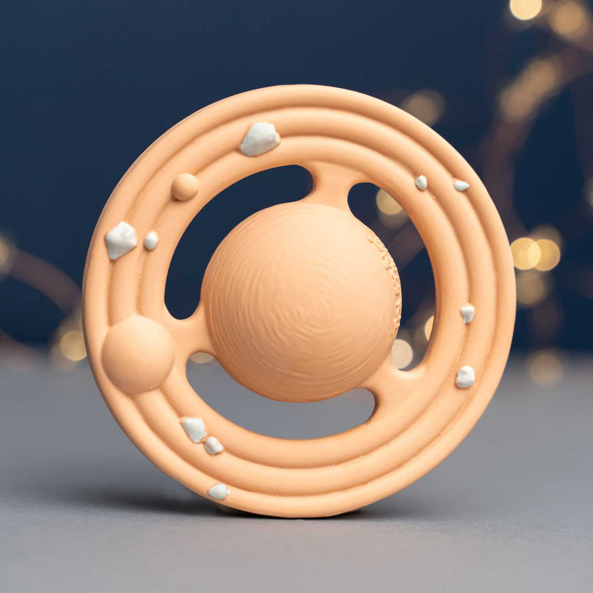 Natural Rubber Space Teether Baby Toy - Planet CH3W® Ringed Planet
