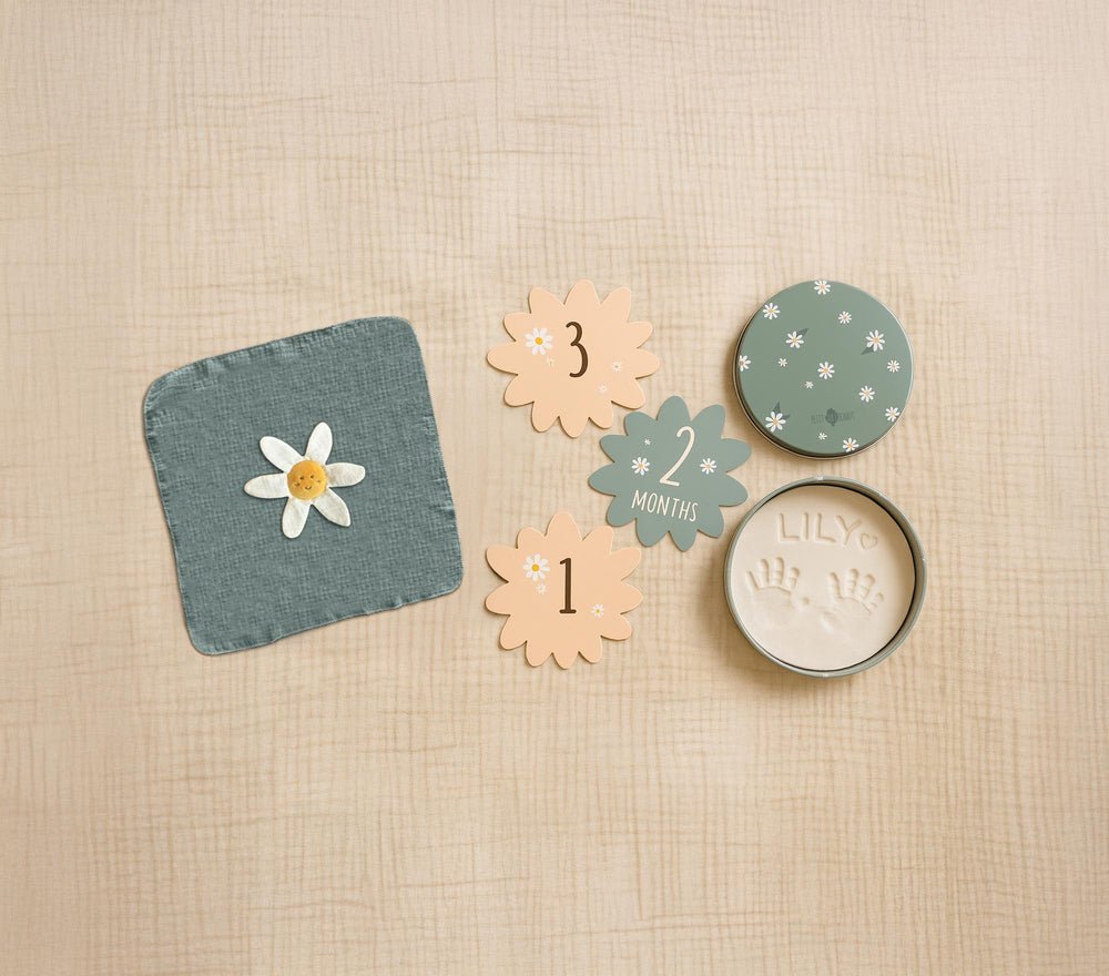 Petit Artichaut Baby Birth Keepsake Set - Daisy Blue - Baby&More