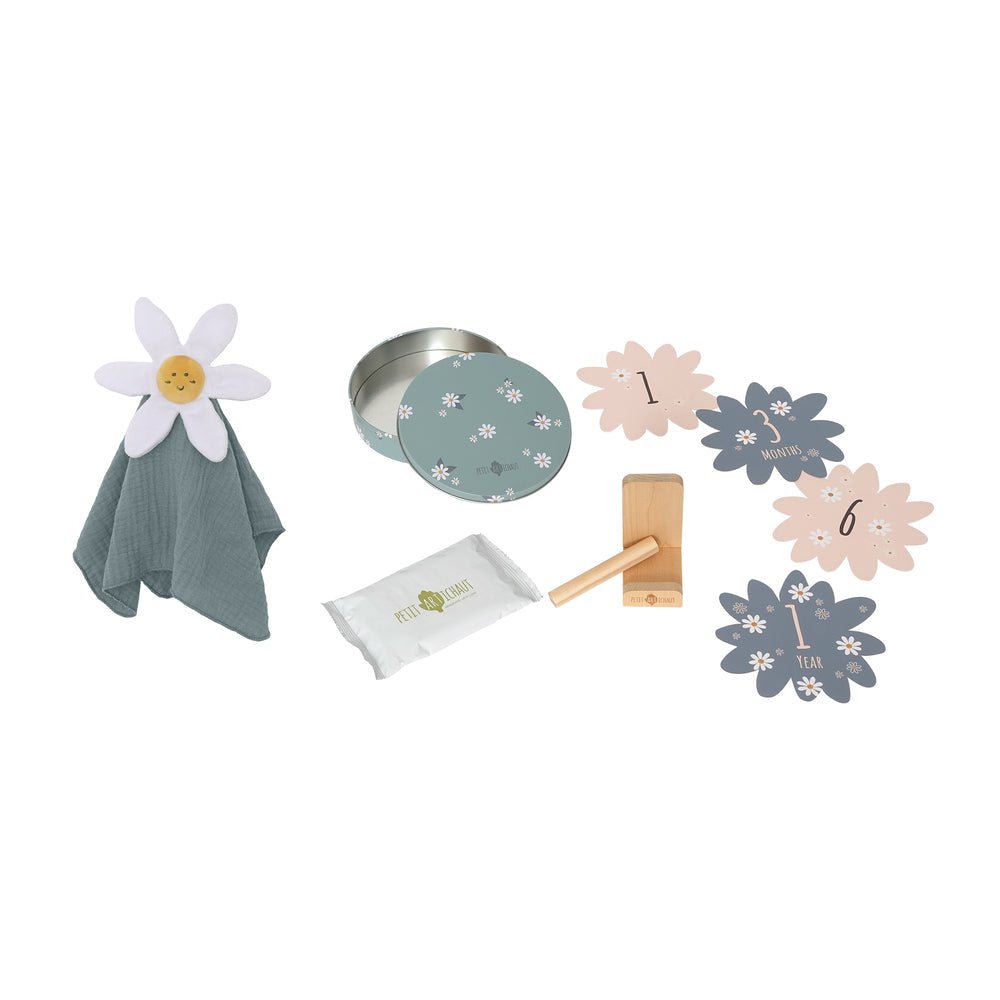 Petit Artichaut Baby Birth Keepsake Set - Daisy Blue - Baby&More