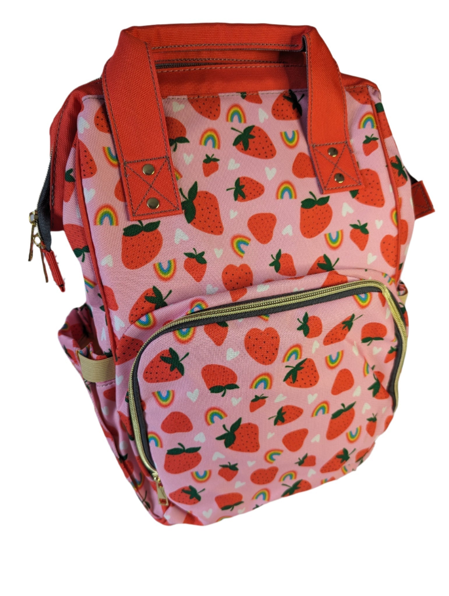 Green Cheeks Baby Changing Backpack - Strawberry Fields