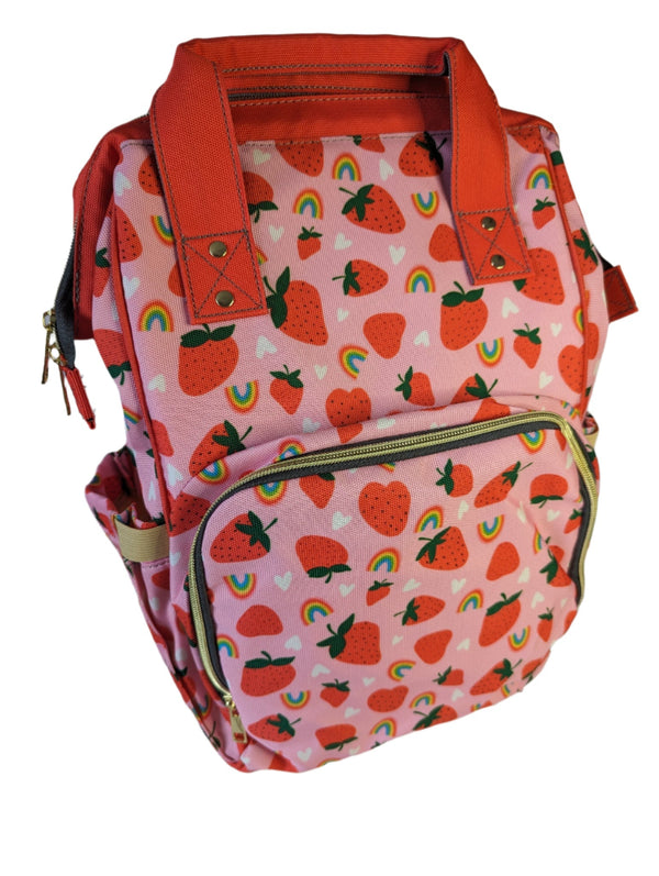 Green Cheeks Baby Changing Backpack - Strawberry Fields