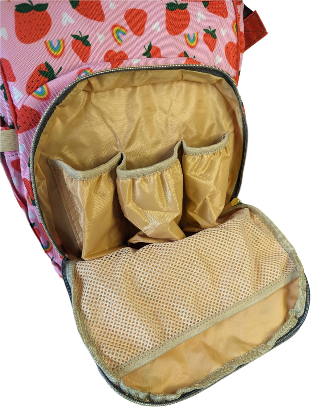 Green Cheeks Baby Changing Backpack - Strawberry Fields