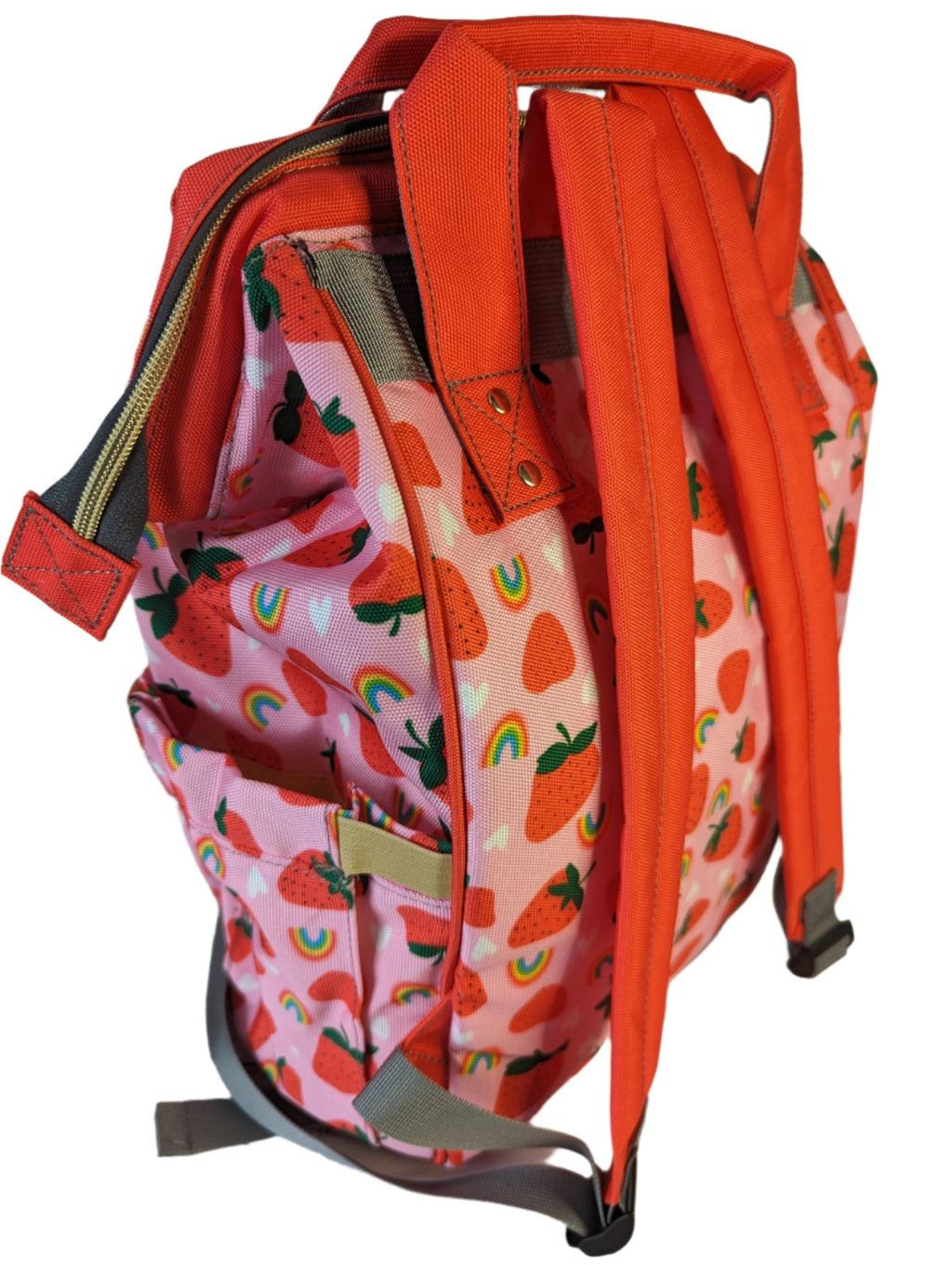 Green Cheeks Baby Changing Backpack - Strawberry Fields