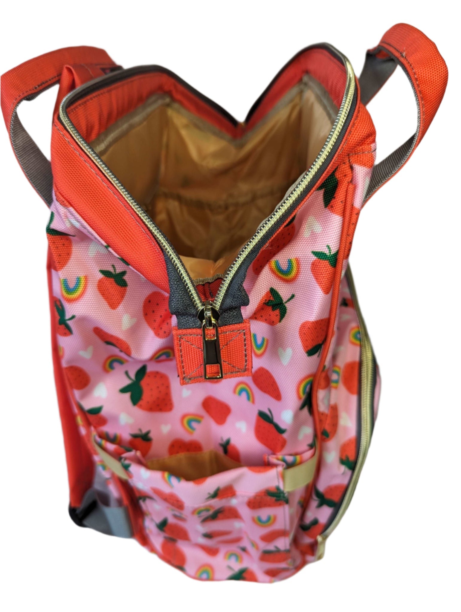 Green Cheeks Baby Changing Backpack - Strawberry Fields
