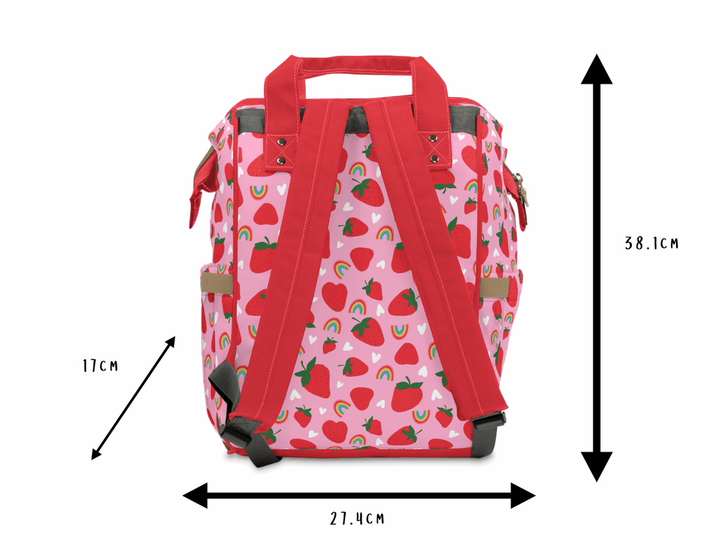 Green Cheeks Baby Changing Backpack - Strawberry Fields