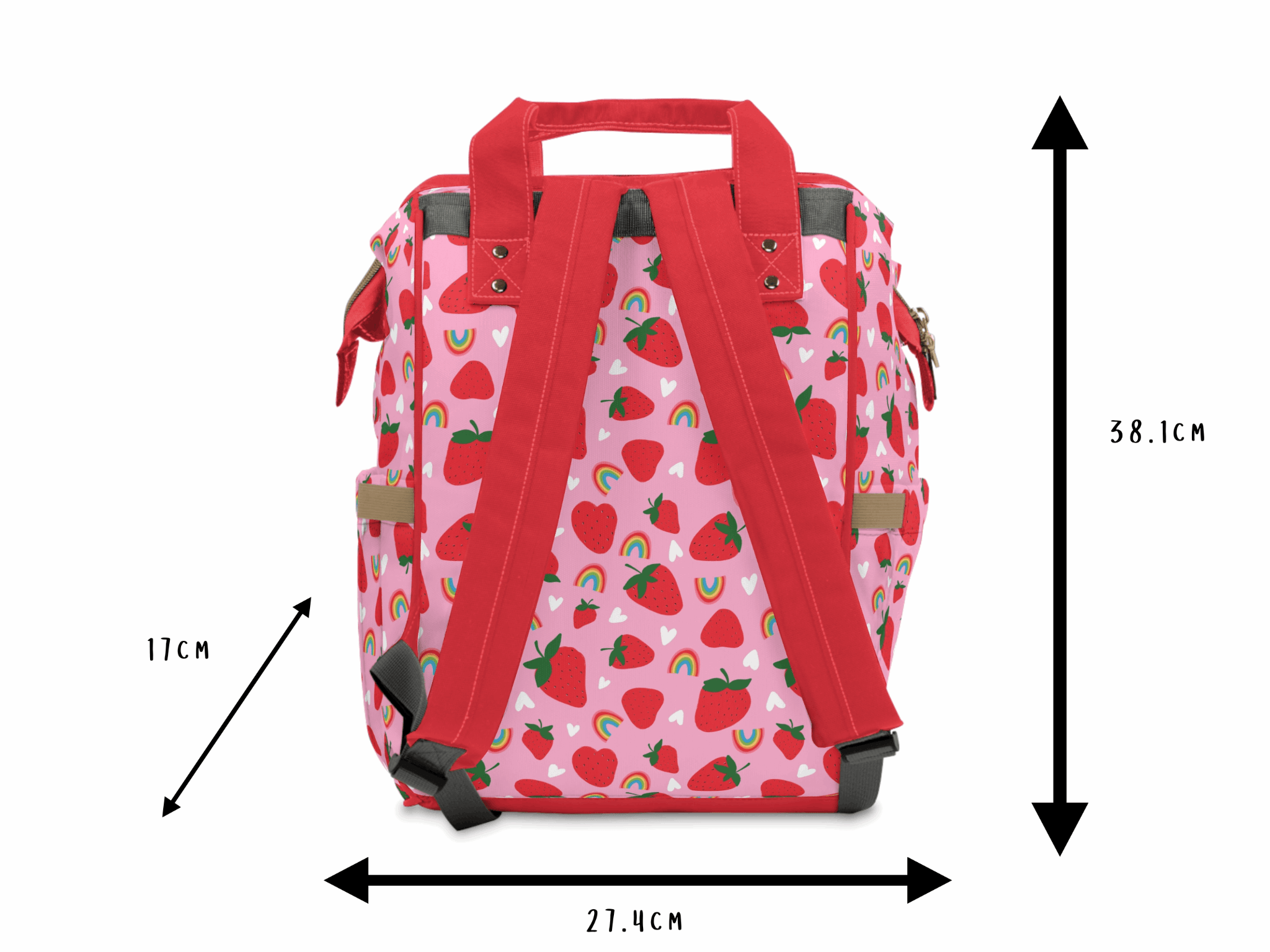 Green Cheeks Baby Changing Backpack - Strawberry Fields