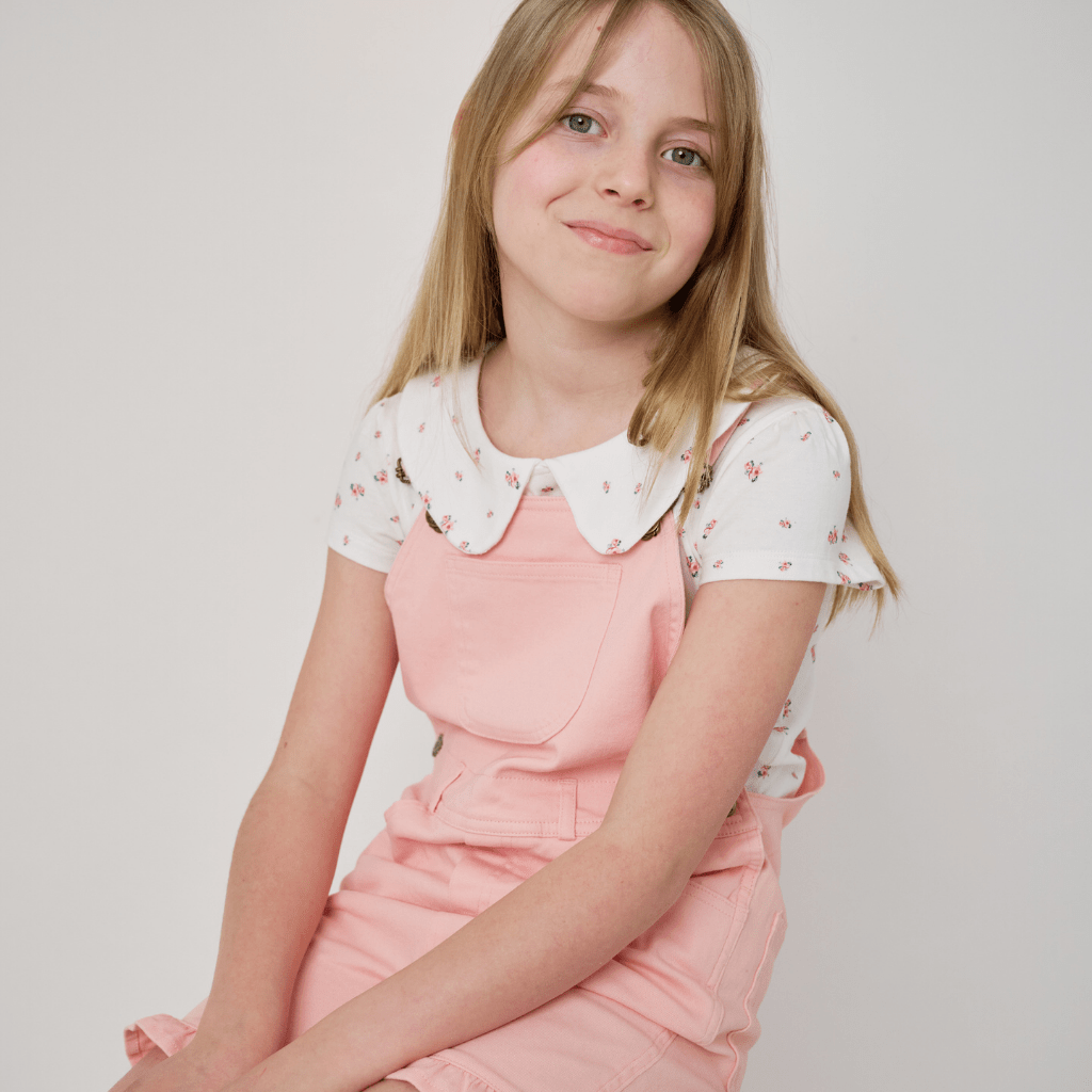Dotty Dungarees Peter Pan Short Sleeved T-Shirt - Floral