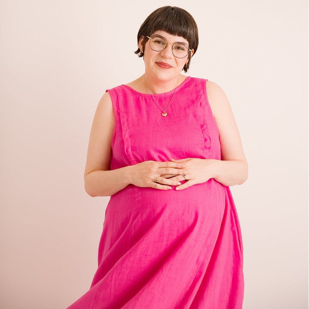 Journy Lucy Maternity / Breastfeeding Linen Dress - Pink