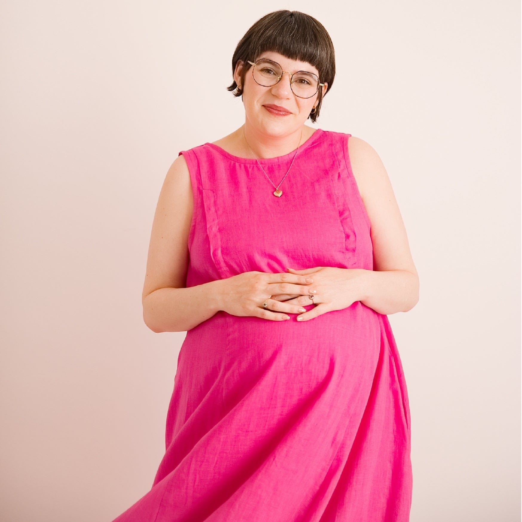 Journy Lucy Maternity / Breastfeeding Linen Dress - Pink