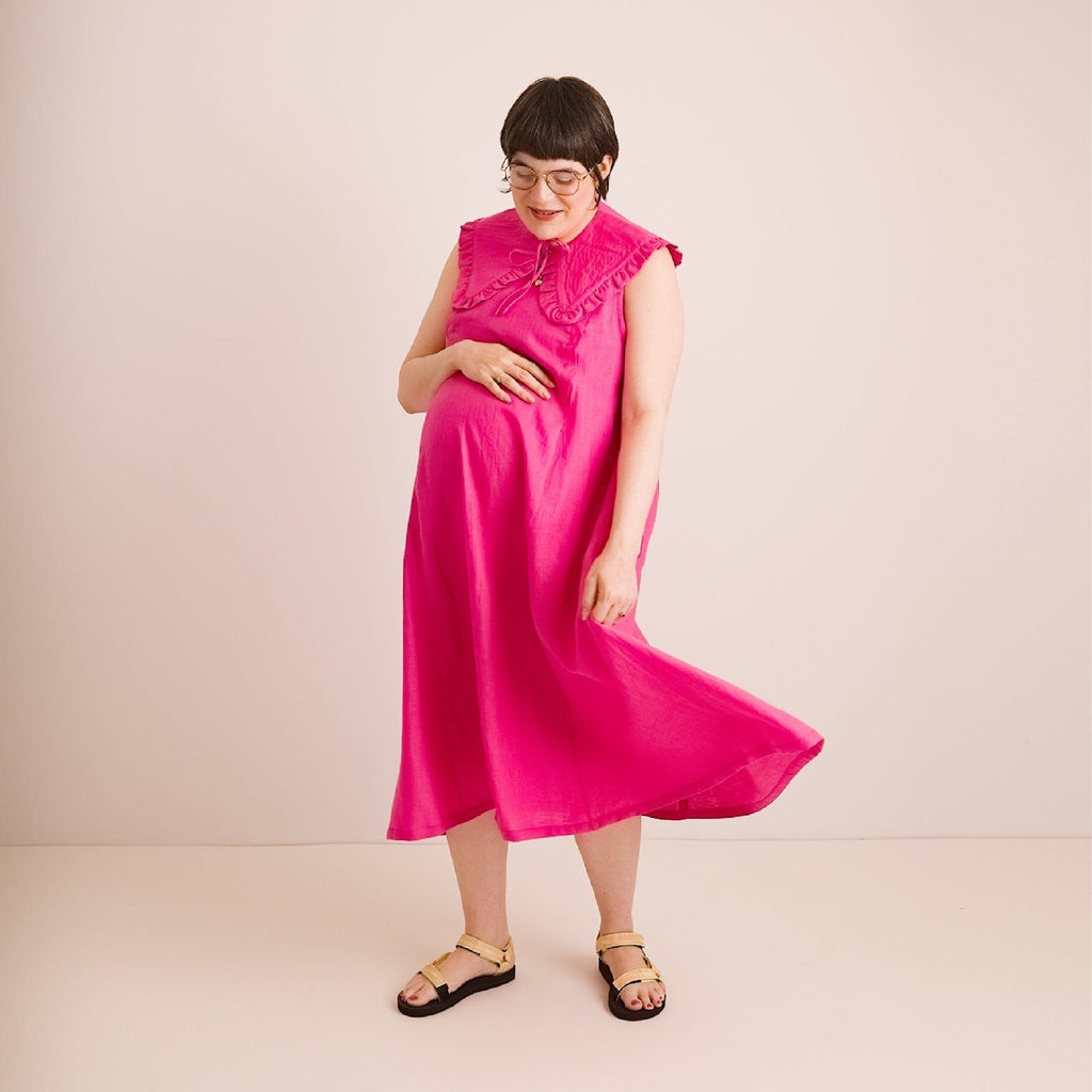 Journy Lucy Maternity / Breastfeeding Linen Dress - Pink