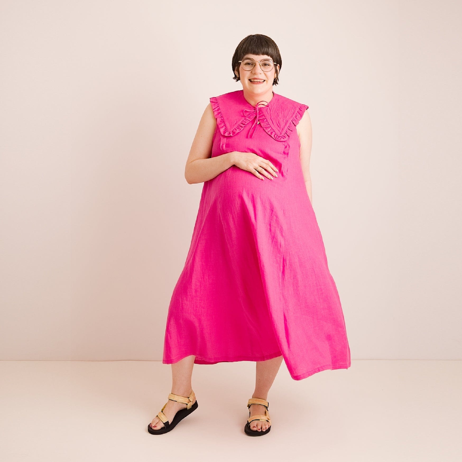 Journy Lucy Maternity / Breastfeeding Linen Dress - Pink