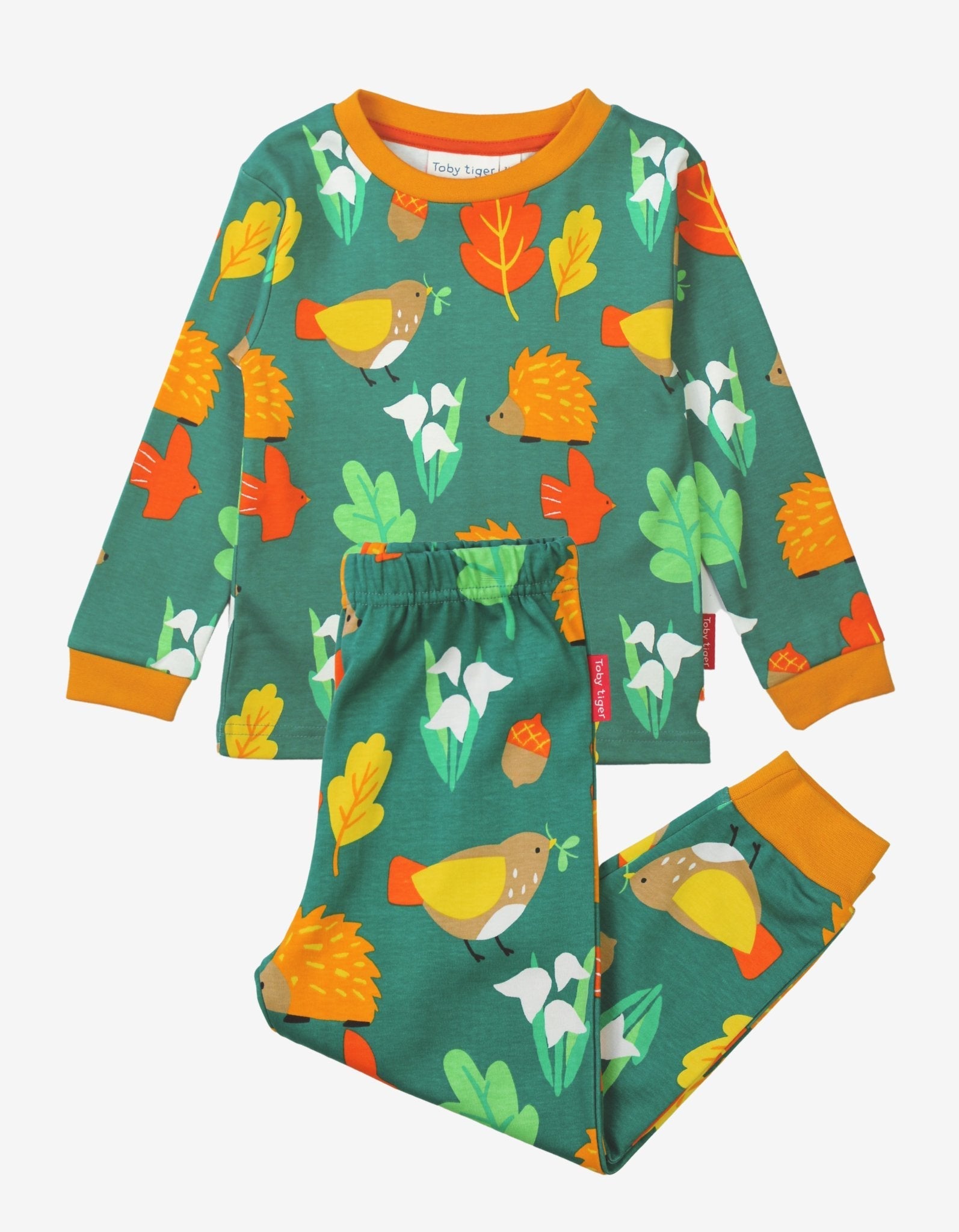 Toby Tiger Organic Pyjamas - Autumn Print