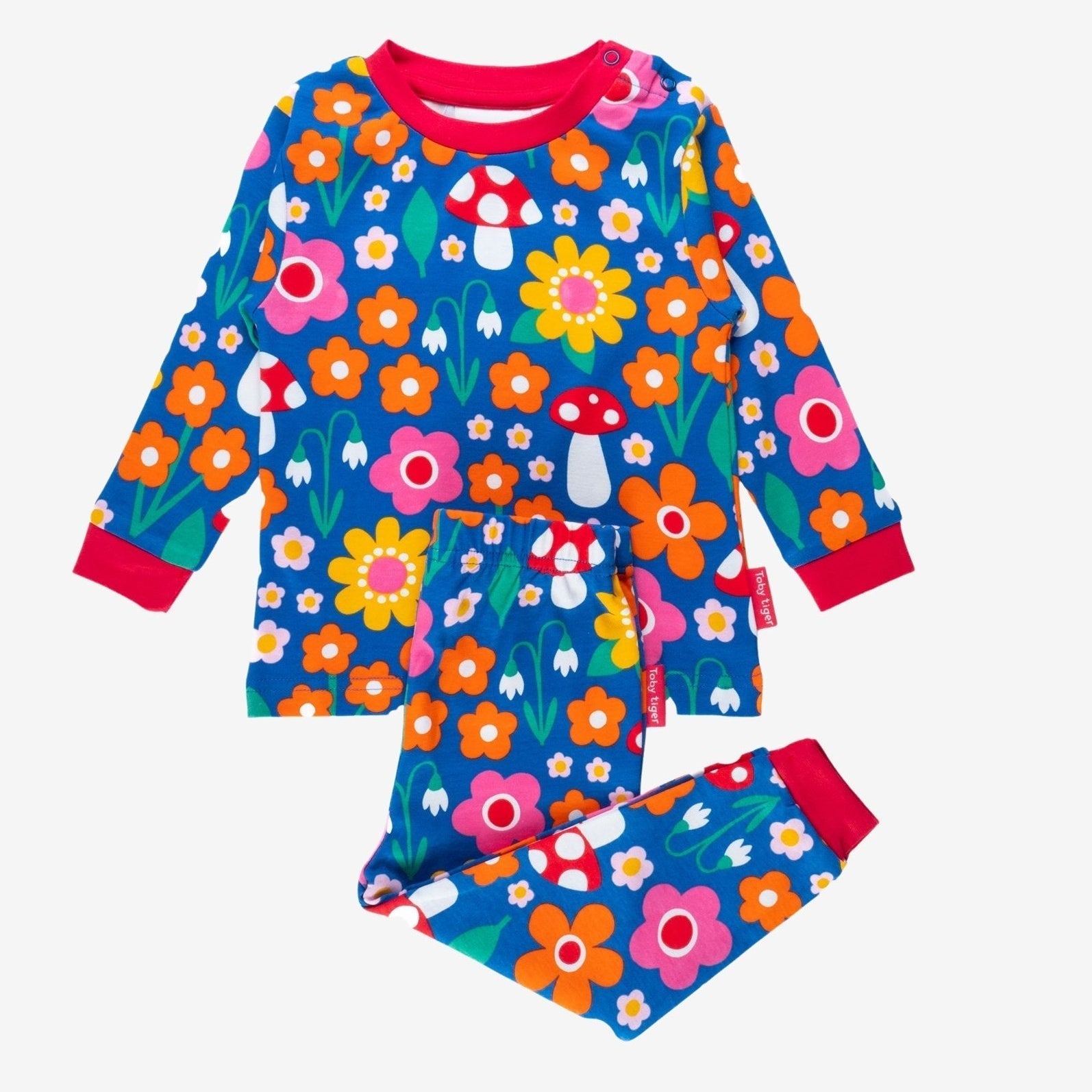 Toby Tiger Organic Pyjamas - Floral Mushroom Print