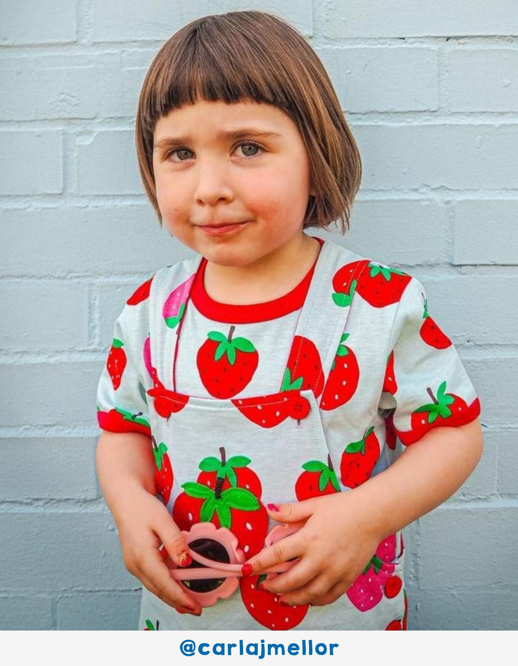 Organic Short Pyjamas - Strawberry Print