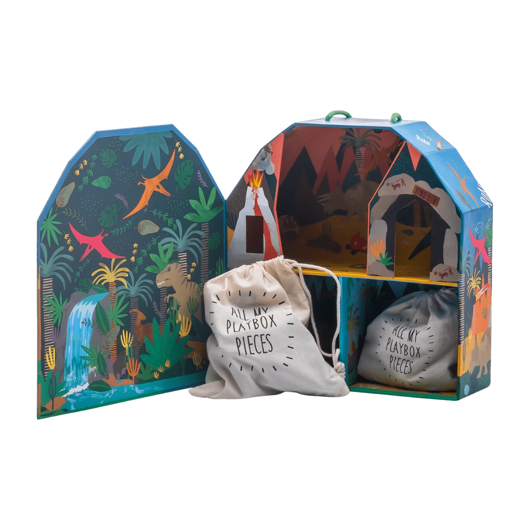 Playbox With Wooden Pieces - Dinosaur - Baby&More