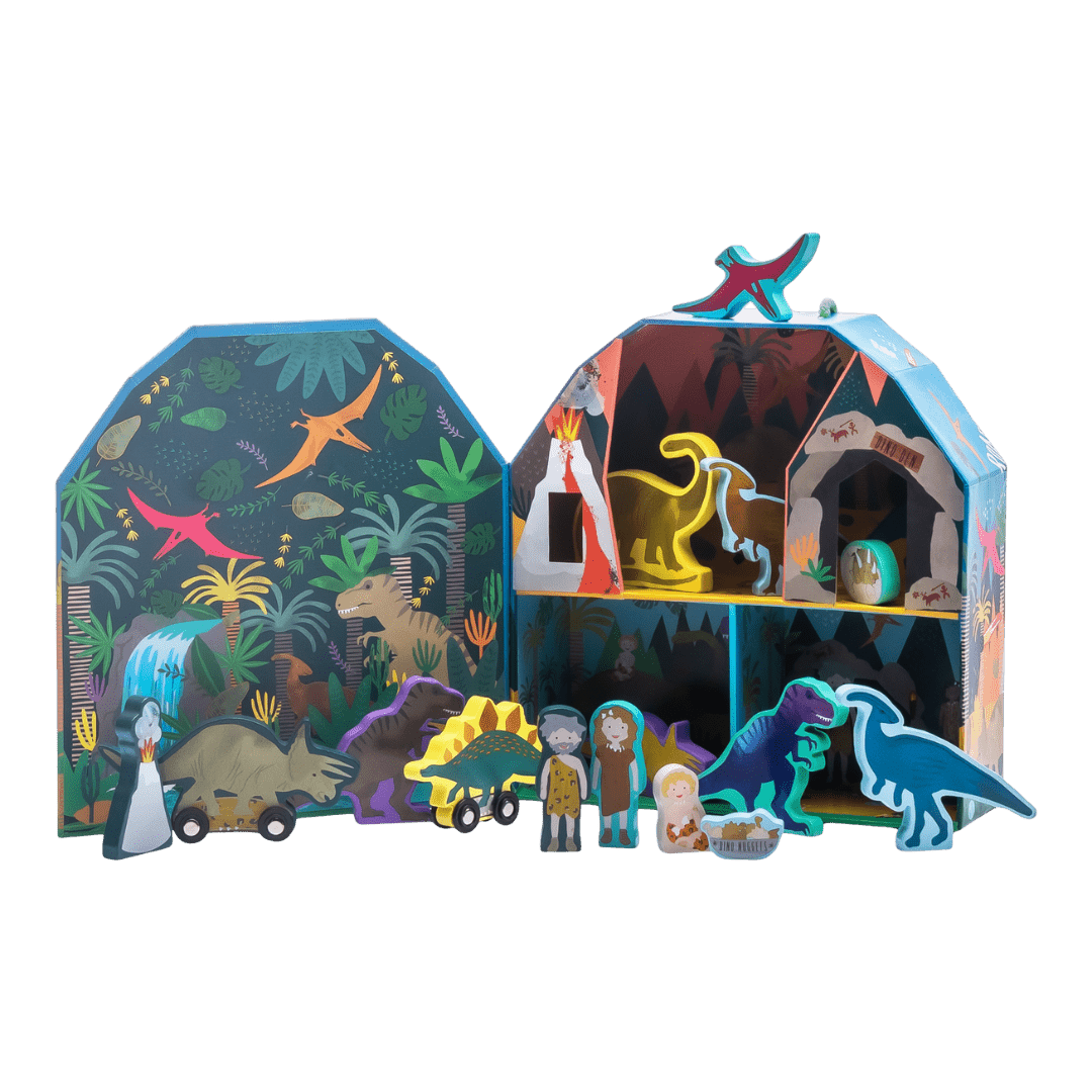 Playbox With Wooden Pieces - Dinosaur - Baby&More