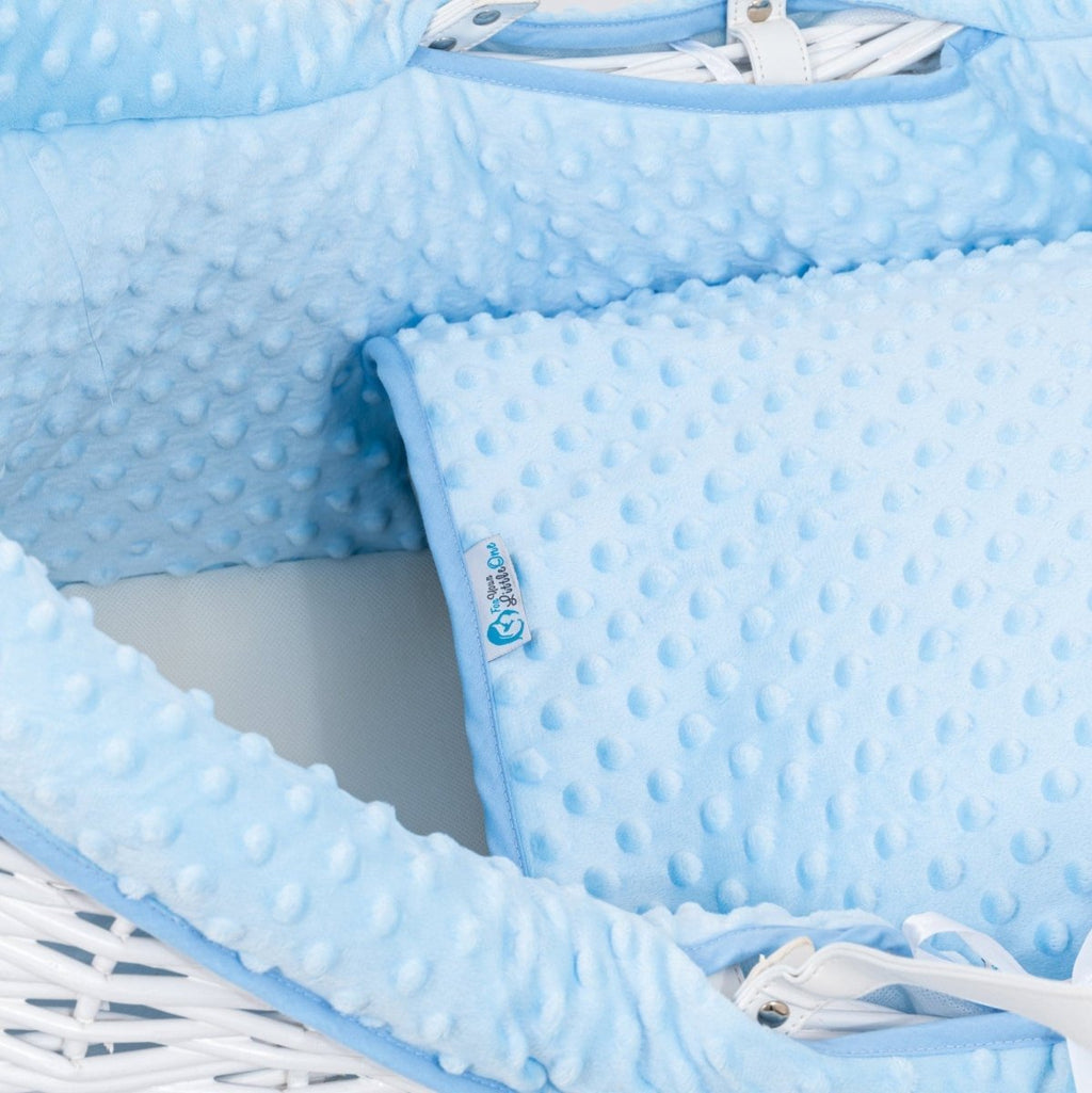 For Your Little One Pod Moses Basket Bedding Set - Blue Dimple (Basket Not Included!)