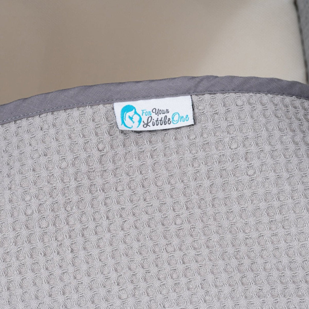 For Your Little One Pod Moses Basket Bedding Set - Grey Waffle (Basket Not Included!)