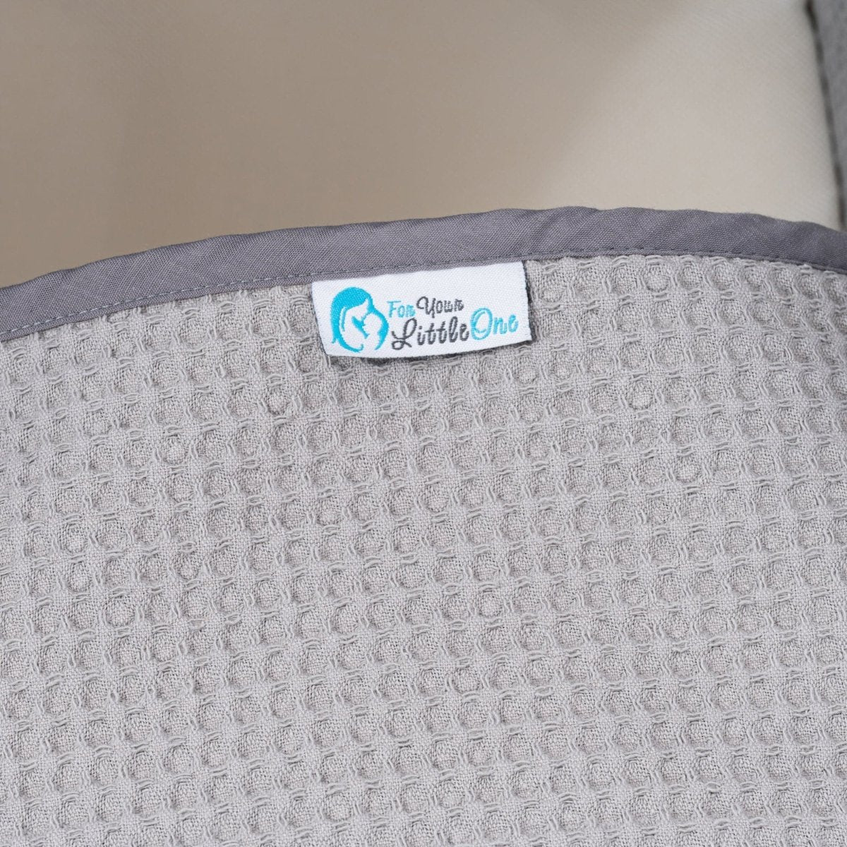For Your Little One Pod Moses Basket Bedding Set - Grey Waffle (Basket Not Included!)