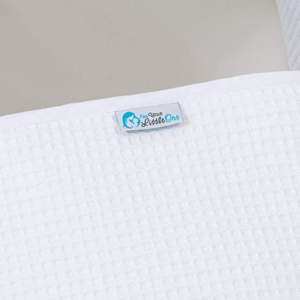 For Your Little One Pod Moses Basket Bedding Set - White Waffle (Basket Not Included!)