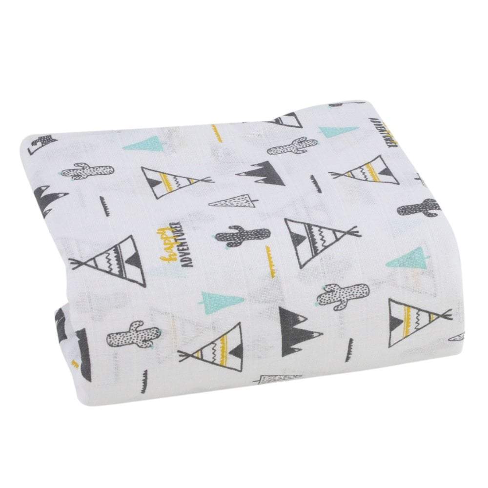 Printed Muslin Squares - Unicorn, Grey Star Patterns - Baby&More