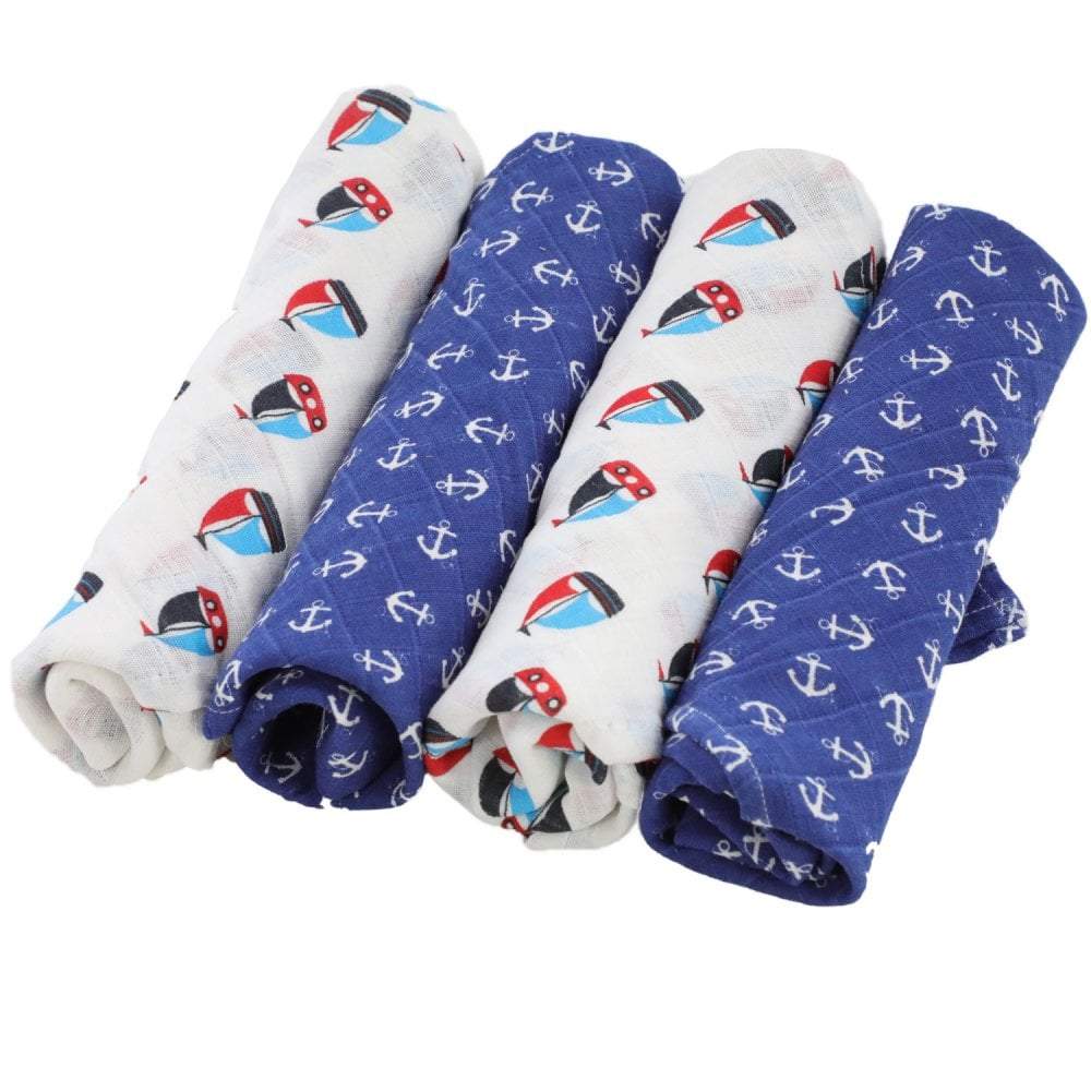 Printed Muslin Squares - Unicorn, Grey Star Patterns - Baby&More