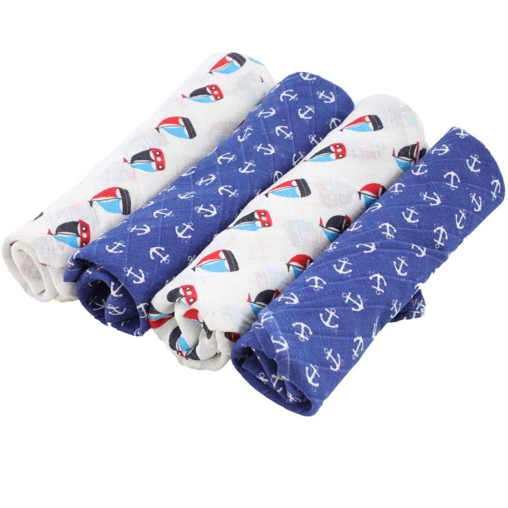 Printed Muslin Squares - Unicorn, Grey Star Patterns - Baby&More