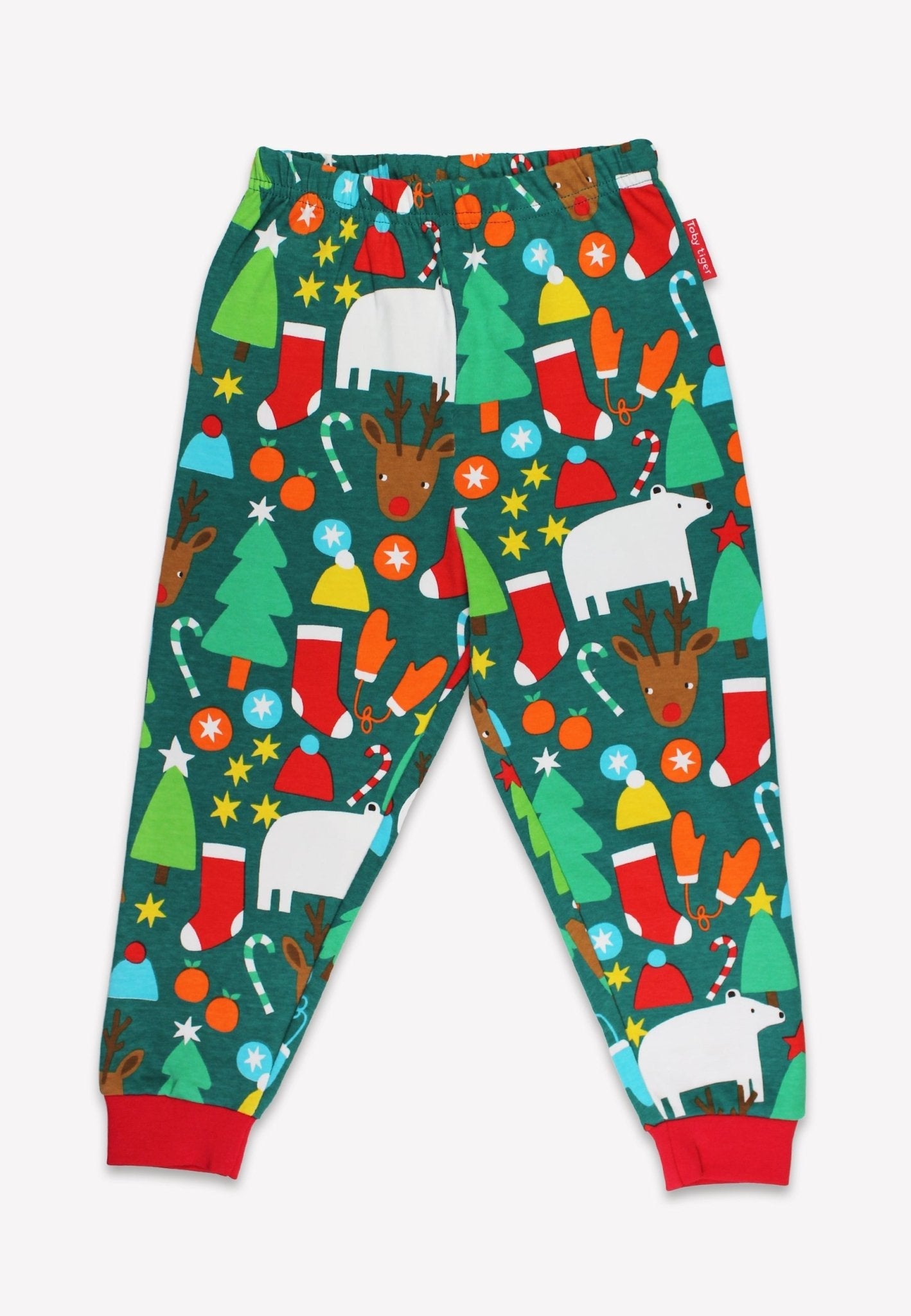 Toby Tiger Organic Pyjamas - Christmas Bear Print